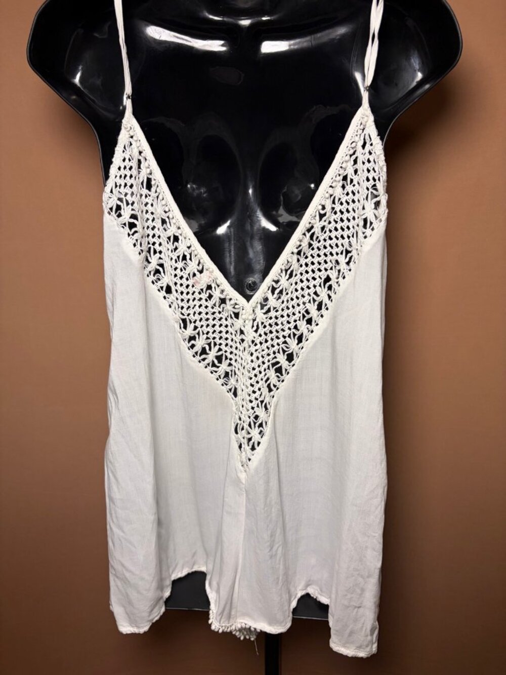 Victoria's Secret White Crochet Lace Romper Size M